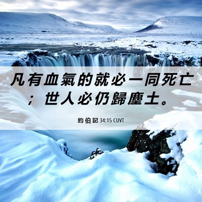 Picture 06 - 約 伯 記 34:15 CUVT - 凡 有 血 氣 的 就 必 一 同 死 亡 ； - Bible Verse Picture
