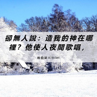 Picture 06 - 約 伯 記 35:10 CUVT - 卻 無 人 說 ： 造 我 的 神 在 哪 裡 - Bible Verse Picture