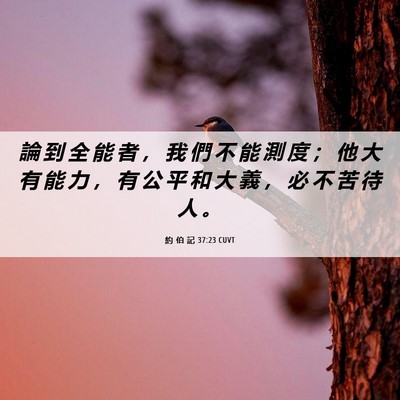 Picture 06 - 約 伯 記 37:23 CUVT - 論 到 全 能 者 ， 我 們 不 能 測 度 - Bible Verse Picture