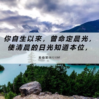 Picture 06 - 約 伯 記 38:12 CUVT - 你 自 生 以 來 ， 曾 命 定 晨 光 ， - Bible Verse Picture