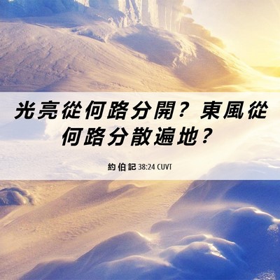 Picture 06 - 約 伯 記 38:24 CUVT - 光 亮 從 何 路 分 開 ？ 東 風 從 何 - Bible Verse Picture