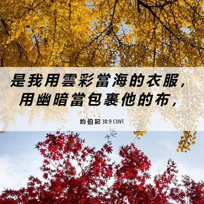 Picture 06 - 約 伯 記 38:9 CUVT - 是 我 用 雲 彩 當 海 的 衣 服 ， 用 - Bible Verse Picture