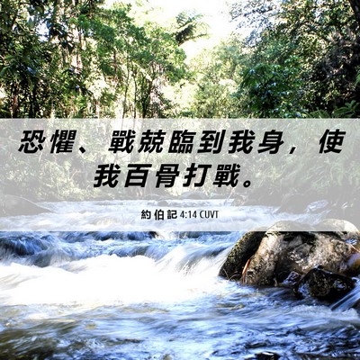 Picture 06 - 約 伯 記 4:14 CUVT - 恐 懼 、 戰 兢 臨 到 我 身 ， 使 我 - Bible Verse Picture
