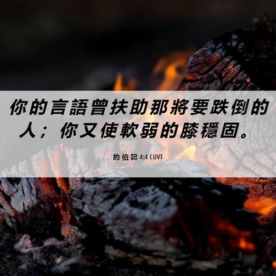 Picture 06 - 約 伯 記 4:4 CUVT - 你 的 言 語 曾 扶 助 那 將 要 跌 倒 - Bible Verse Picture