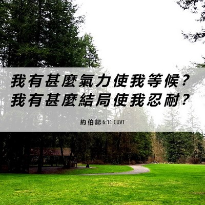 Picture 06 - 約 伯 記 6:11 CUVT - 我 有 甚 麼 氣 力 使 我 等 候 ？ 我 - Bible Verse Picture
