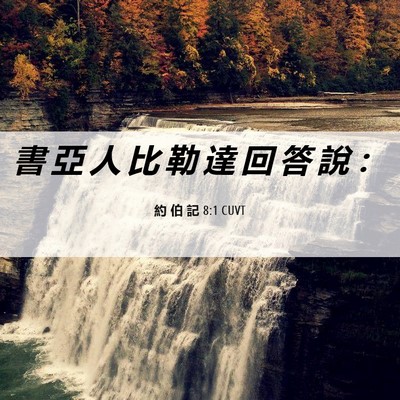 Picture 06 - 約 伯 記 8:1 CUVT - 書 亞 人 比 勒 達 回 答 說 - Bible Verse Picture