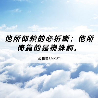 Picture 06 - 約 伯 記 8:14 CUVT - 他 所 仰 賴 的 必 折 斷 ； 他 所 倚 - Bible Verse Picture