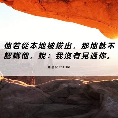 Picture 06 - 約 伯 記 8:18 CUVT - 他 若 從 本 地 被 拔 出 ， 那 地 就 - Bible Verse Picture
