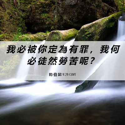 Picture 06 - 約 伯 記 9:29 CUVT - 我 必 被 你 定 為 有 罪 ， 我 何 必 - Bible Verse Picture