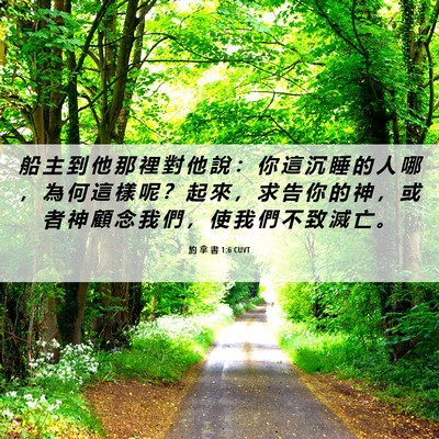Picture 06 - 約 拿 書 1:6 CUVT - 船 主 到 他 那 裡 對 他 說 ： 你 這 - Bible Verse Picture