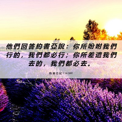 Picture 06 - 約 書 亞 記 1:16 CUVT - 他 們 回 答 約 書 亞 說 ： 你 所 吩 - Bible Verse Picture