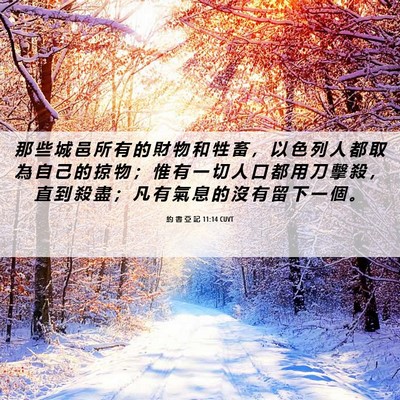 Picture 06 - 約 書 亞 記 11:14 CUVT - 那 些 城 邑 所 有 的 財 物 和 牲 畜 - Bible Verse Picture