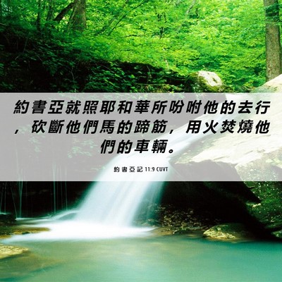 Picture 06 - 約 書 亞 記 11:9 CUVT - 約 書 亞 就 照 耶 和 華 所 吩 咐 他 - Bible Verse Picture