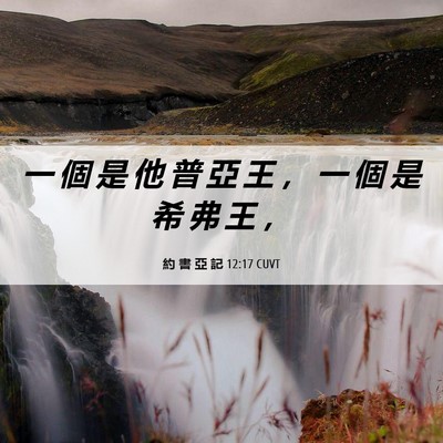 Picture 06 - 約 書 亞 記 12:17 CUVT - 一 個 是 他 普 亞 王 ， 一 個 是 希 - Bible Verse Picture