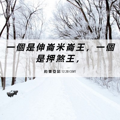 Picture 06 - 約 書 亞 記 12:20 CUVT - 一 個 是 伸 崙 米 崙 王 ， 一 個 是 - Bible Verse Picture
