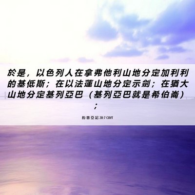 Picture 06 - 約 書 亞 記 20:7 CUVT - 於 是 ， 以 色 列 人 在 拿 弗 他 利 - Bible Verse Picture