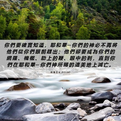 Picture 06 - 約 書 亞 記 23:13 CUVT - 你 們 要 確 實 知 道 ， 耶 和 華 ─ - Bible Verse Picture