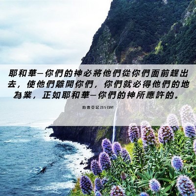 Picture 06 - 約 書 亞 記 23:5 CUVT - 耶 和 華 ─ 你 們 的 神 必 將 他 們 - Bible Verse Picture