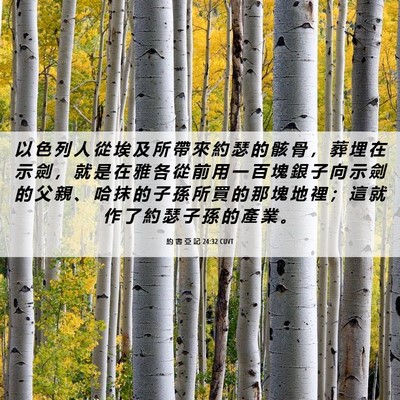 Picture 06 - 約 書 亞 記 24:32 CUVT - 以 色 列 人 從 埃 及 所 帶 來 約 瑟 - Bible Verse Picture