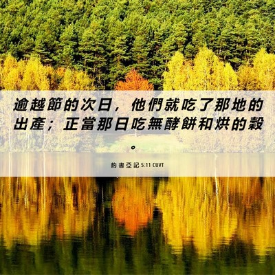 Picture 06 - 約 書 亞 記 5:11 CUVT - 逾 越 節 的 次 日 ， 他 們 就 吃 了 - Bible Verse Picture