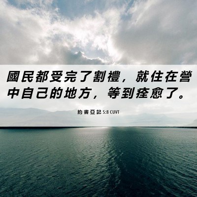 Picture 06 - 約 書 亞 記 5:8 CUVT - 國 民 都 受 完 了 割 禮 ， 就 住 在 - Bible Verse Picture