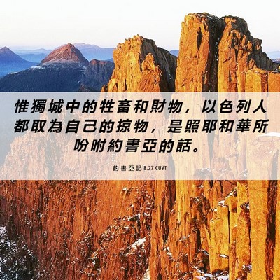 Picture 06 - 約 書 亞 記 8:27 CUVT - 惟 獨 城 中 的 牲 畜 和 財 物 ， 以 - Bible Verse Picture