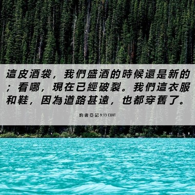 Picture 06 - 約 書 亞 記 9:13 CUVT - 這 皮 酒 袋 ， 我 們 盛 酒 的 時 候 - Bible Verse Picture