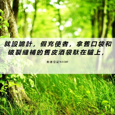 Picture 06 - 約 書 亞 記 9:4 CUVT - 就 設 詭 計 ， 假 充 使 者 ， 拿 舊 - Bible Verse Picture
