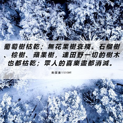 Picture 06 - 約 珥 書 1:12 CUVT - 葡 萄 樹 枯 乾 ； 無 花 果 樹 衰 殘 - Bible Verse Picture