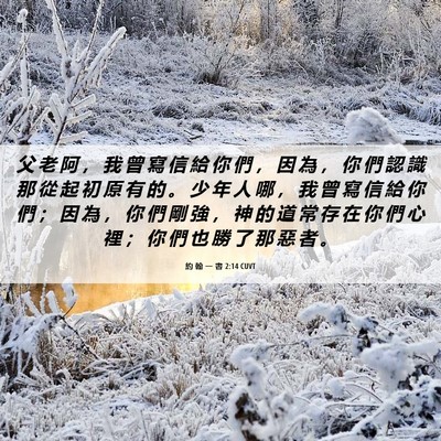 Picture 06 - 約 翰 一 書 2:14 CUVT - 父 老 阿 ， 我 曾 寫 信 給 你 們 ， - Bible Verse Picture