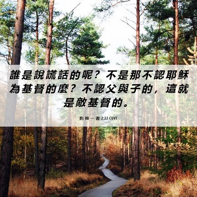 Picture 06 - 約 翰 一 書 2:22 CUVT - 誰 是 說 謊 話 的 呢 ？ 不 是 那 不 - Bible Verse Picture