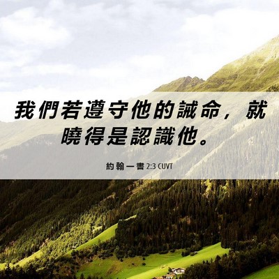Picture 06 - 約 翰 一 書 2:3 CUVT - 我 們 若 遵 守 他 的 誡 命 ， 就 曉 - Bible Verse Picture