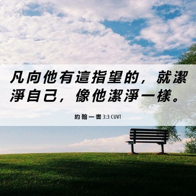 Picture 06 - 約 翰 一 書 3:3 CUVT - 凡 向 他 有 這 指 望 的 ， 就 潔 淨 - Bible Verse Picture