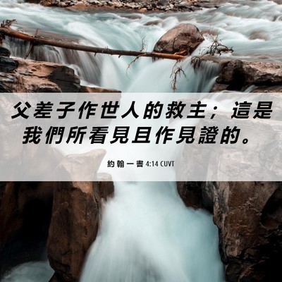 Picture 06 - 約 翰 一 書 4:14 CUVT - 父 差 子 作 世 人 的 救 主 ； 這 是 - Bible Verse Picture