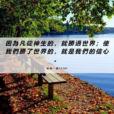 Picture 06 - 約 翰 一 書 5:4 CUVT - 因 為 凡 從 神 生 的 ， 就 勝 過 世 - Bible Verse Picture