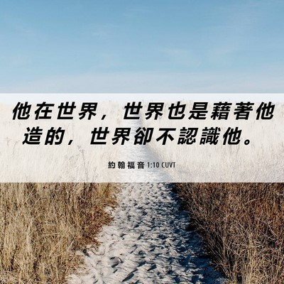 Picture 06 - 約 翰 福 音 1:10 CUVT - 他 在 世 界 ， 世 界 也 是 藉 著 他 - Bible Verse Picture