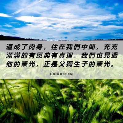 Picture 06 - 約 翰 福 音 1:14 CUVT - 道 成 了 肉 身 ， 住 在 我 們 中 間 - Bible Verse Picture