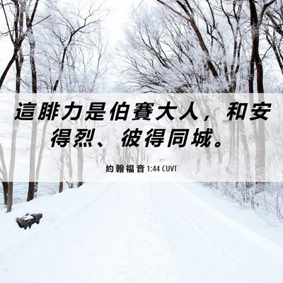 Picture 06 - 約 翰 福 音 1:44 CUVT - 這 腓 力 是 伯 賽 大 人 ， 和 安 得 - Bible Verse Picture
