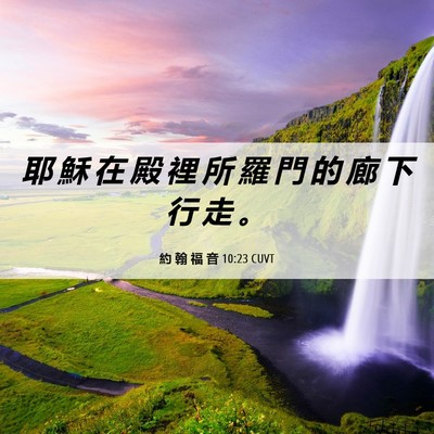 Picture 06 - 約 翰 福 音 10:23 CUVT - 耶 穌 在 殿 裡 所 羅 門 的 廊 下 行 - Bible Verse Picture
