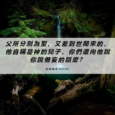 Picture 06 - 約 翰 福 音 10:36 CUVT - 父 所 分 別 為 聖 、 又 差 到 世 間 - Bible Verse Picture