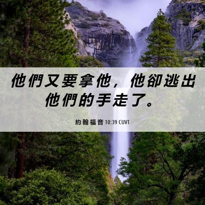 Picture 06 - 約 翰 福 音 10:39 CUVT - 他 們 又 要 拿 他 ， 他 卻 逃 出 他 - Bible Verse Picture