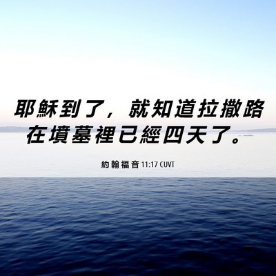 Picture 06 - 約 翰 福 音 11:17 CUVT - 耶 穌 到 了 ， 就 知 道 拉 撒 路 在 - Bible Verse Picture