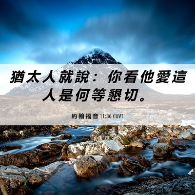 Picture 06 - 約 翰 福 音 11:36 CUVT - 猶 太 人 就 說 ： 你 看 他 愛 這 人 - Bible Verse Picture