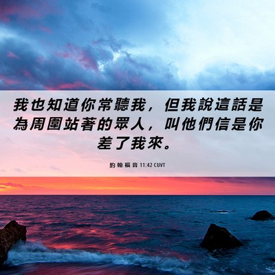 Picture 06 - 約 翰 福 音 11:42 CUVT - 我 也 知 道 你 常 聽 我 ， 但 我 說 - Bible Verse Picture