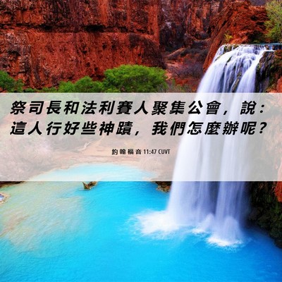 Picture 06 - 約 翰 福 音 11:47 CUVT - 祭 司 長 和 法 利 賽 人 聚 集 公 會 - Bible Verse Picture