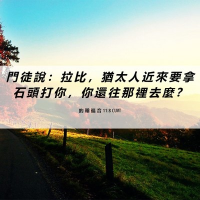 Picture 06 - 約 翰 福 音 11:8 CUVT - 門 徒 說 ： 拉 比 ， 猶 太 人 近 來 - Bible Verse Picture