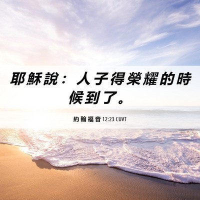 Picture 06 - 約 翰 福 音 12:23 CUVT - 耶 穌 說 ： 人 子 得 榮 耀 的 時 候 - Bible Verse Picture