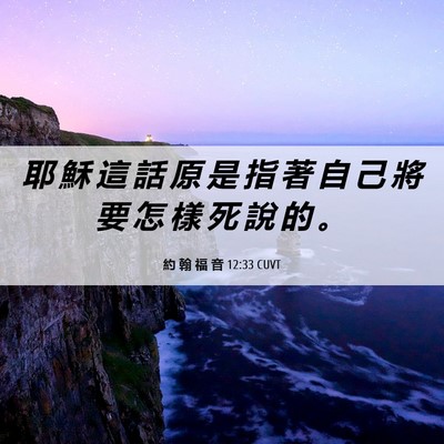 Picture 06 - 約 翰 福 音 12:33 CUVT - 耶 穌 這 話 原 是 指 著 自 己 將 要 - Bible Verse Picture