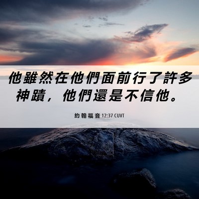 Picture 06 - 約 翰 福 音 12:37 CUVT - 他 雖 然 在 他 們 面 前 行 了 許 多 - Bible Verse Picture