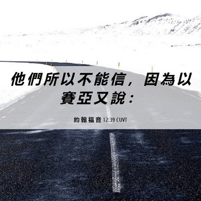 Picture 06 - 約 翰 福 音 12:39 CUVT - 他 們 所 以 不 能 信 ， 因 為 以 賽 - Bible Verse Picture